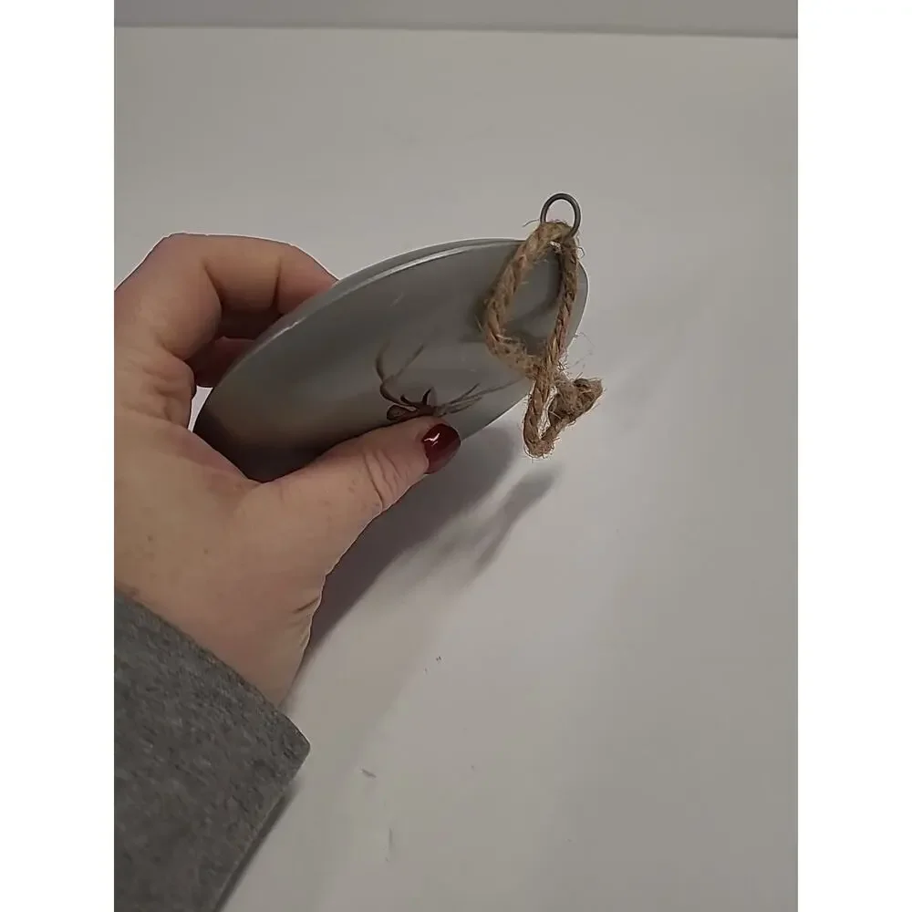 Deer/Stag Fox Christmas Ornament Woodland Hunting Theme Metal Flattened Round